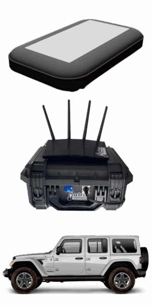 mobility Flat Panel Antenna jabasat vehiculos autos movimiento